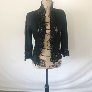 Navy Banana Republic Linen Bolero Jacket Size S